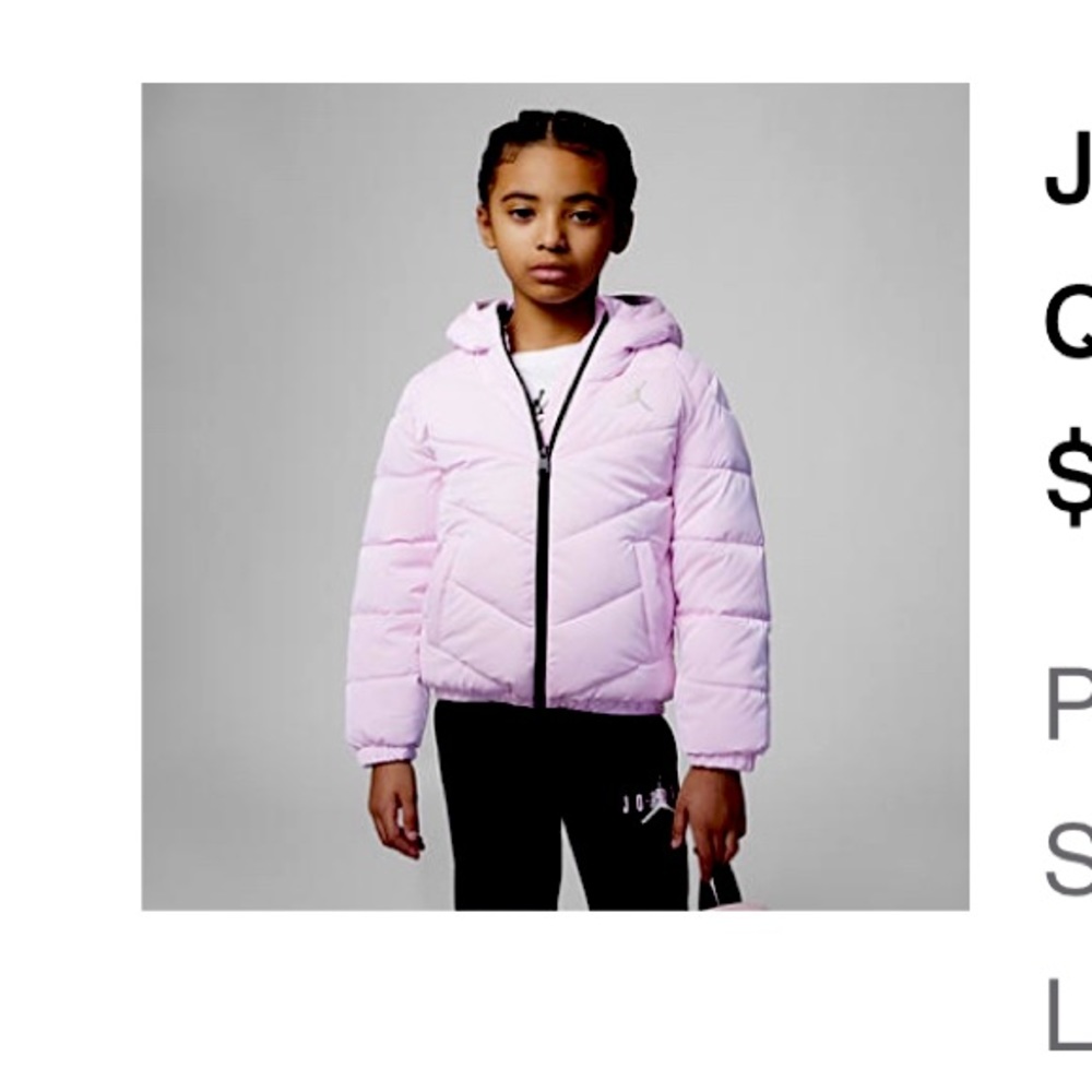 Girls puffer jacket , Jordan in like new condition only worn a few times